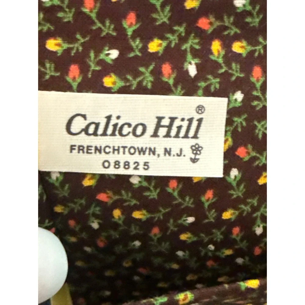 Vintage Calico Hill Floral Eyeglass Case Brown Yellow Cottagecore Ditsy Print